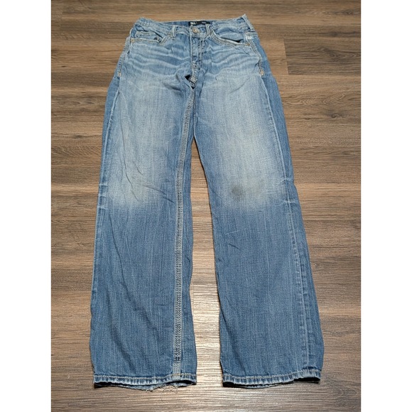 BKE Other - BKE Aiden Straight Leg Jeans Mens 30x34 Medium Wash Distressed Embroidered Y2K